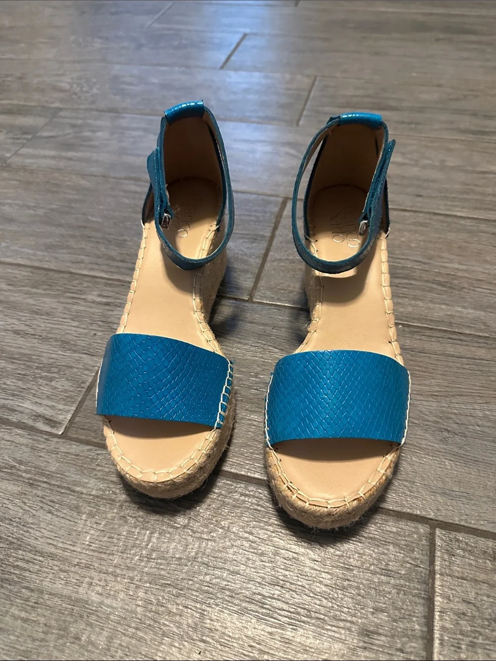 Franco Sarto new Turquoise Blue Ankle-Strap Espadrille Sandals - Women size 7.5